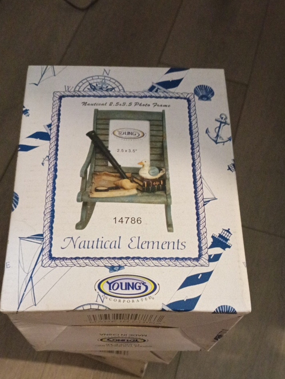 Nautical Elements Photo Frame - Blue & White